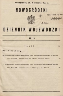 Nowogródzki Dziennik Wojewódzki. 1937, nr 23