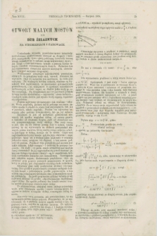 Przegląd Techniczny : pismo miesięczne poświęcone sprawom techniki i przemysłu. [R.9], T.18, z.8 (sierpień 1883)