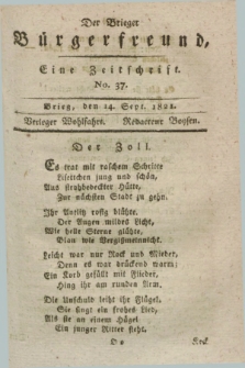 Der Brieger Bürgerfreund : eine Zeitschrift. [Jg.13], No. 37 (14 September 1821) + dod.