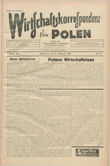 Wirtschaftskorrespondenz für Polen : Organ der „Wirtschaftlischen Vereinigung für Polnisch-Schlesien”. Jg.12, Nr. 4 (6 Februar 1935)