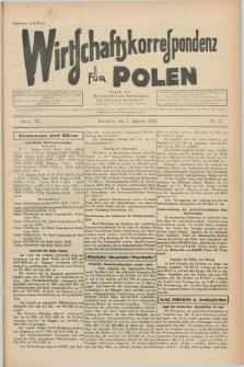 Wirtschaftskorrespondenz für Polen : Organ der „Wirtschaftlischen Vereinigung für Polnisch-Schlesien”. Jg.12, Nr. 21 (3 August 1935)