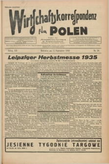 Wirtschaftskorrespondenz für Polen : Organ der „Wirtschaftlischen Vereinigung für Polnisch-Schlesien”. Jg.12, Nr. 24 (11 September 1935)