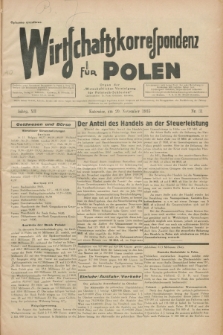 Wirtschaftskorrespondenz für Polen : Organ der „Wirtschaftlischen Vereinigung für Polnisch-Schlesien”. Jg.12, Nr. 31 (20 November 1935)