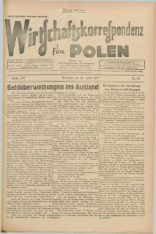 Wirtschaftskorrespondenz für Polen : Organ der „Wirtschaftlischen Vereinigung für Polnisch-Schlesien”. Jg.14, Nr. 12 (30 April 1937)