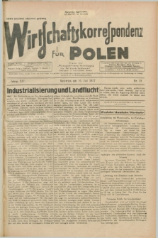 Wirtschaftskorrespondenz für Polen : Organ der „Wirtschaftlischen Vereinigung für Polnisch-Schlesien”. Jg.14, Nr. 19 (10 Juli 1937)