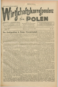 Wirtschaftskorrespondenz für Polen : Organ der „Wirtschaftlischen Vereinigung für Polnisch-Schlesien”. Jg.14, Nr. 20 (28 Juli 1937)