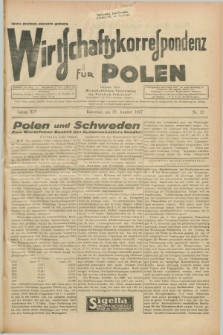 Wirtschaftskorrespondenz für Polen : Organ der „Wirtschaftlischen Vereinigung für Polnisch-Schlesien”. Jg.14, Nr. 22 (28 August 1937)