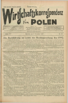 Wirtschaftskorrespondenz für Polen : Organ der „Wirtschaftlischen Vereinigung für Polnisch-Schlesien”. Jg.14, Nr. 30 (3 November 1937)