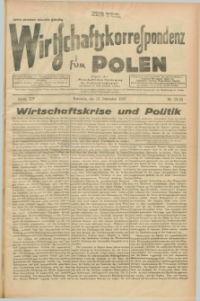 Wirtschaftskorrespondenz für Polen : Organ der „Wirtschaftlischen Vereinigung für Polnisch-Schlesien”. Jg.14, Nr. 33/35 (15 Dezember 1937) + dod.