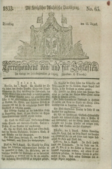 Correspondent von und fuer Schlesien. 1833, No. 65 (13 August) + dod.