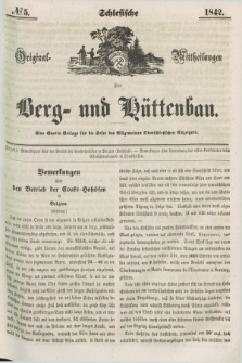 Schlesische Original - Mittheilungen über Berg- und Hüttenbau. 1842, № 5 ([27 Juli])