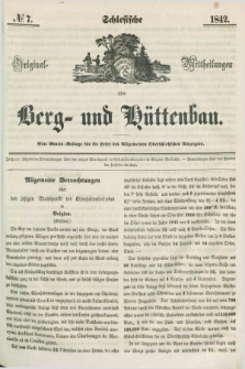 Schlesische Original - Mittheilungen über Berg- und Hüttenbau. 1842, № 7 ([22 October])