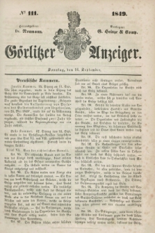 Görlitzer Anzeiger. 1849, № 111 (16 September)
