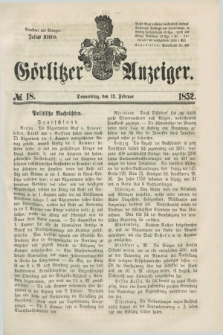 Görlitzer Anzeiger. [Bd.1], № 18 (12 Februar 1852) + dod.