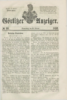 Görlitzer Anzeiger. [Bd.1], № 24 (26 Februar 1852) + dod.