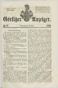 Görlitzer Anzeiger. [Bd.1], № 47 (22 April 1852) + dod.