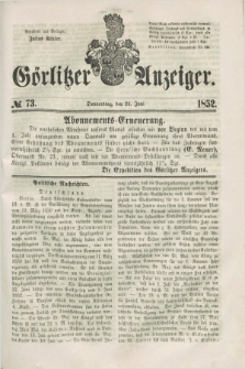 Görlitzer Anzeiger. [Bd.1], № 73 (24 Juni 1852) + dod.