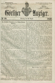 Görlitzer Anzeiger. [Bd.2], № 98 (22 August 1852)