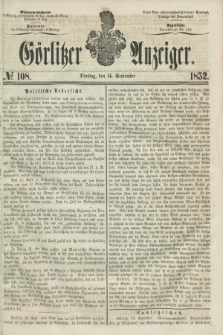 Görlitzer Anzeiger. [Bd.2], № 108 (14 September 1852)
