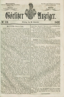 Görlitzer Anzeiger. [Bd.2], № 113 (26 September 1852)