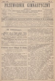 Przewodnik Gimnastyczny „Sokoł” : organ Związku Polskich Gimnastycznych Towarzystw Sokolich. R.21 (1901), nr 1