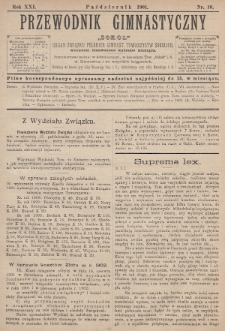 Przewodnik Gimnastyczny „Sokoł” : organ Związku Polskich Gimnastycznych Towarzystw Sokolich. R.21 (1901), nr 10