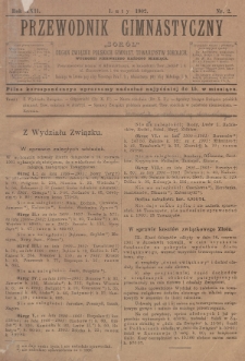 Przewodnik Gimnastyczny „Sokoł” : organ Związku Polskich Gimnastycznych Towarzystw Sokolich. R.22 (1902), nr 2