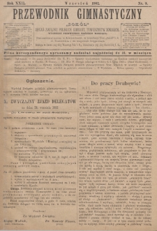 Przewodnik Gimnastyczny „Sokoł” : organ Związku Polskich Gimnastycznych Towarzystw Sokolich. R.22 (1902), nr 9