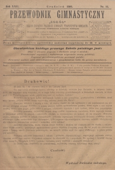 Przewodnik Gimnastyczny „Sokoł” : organ Związku Polskich Gimnastycznych Towarzystw Sokolich. R.22 (1902), nr 12