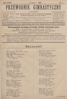 Przewodnik Gimnastyczny „Sokoł” : organ Związku Polskich Gimnastycznych Towarzystw Sokolich. R.23 (1903), nr 7