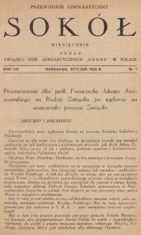 Przewodnik Gimnastyczny „Sokół” : organ Związku Towarzystw Gimnastycznych „Sokół” w Polsce. R.53 (1936), nr 1