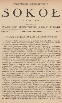 Przewodnik Gimnastyczny „Sokół” : organ Związku Towarzystw Gimnastycznych „Sokół” w Polsce. R.53 (1936), nr 5