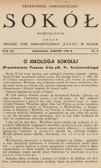 Przewodnik Gimnastyczny „Sokół” : organ Związku Towarzystw Gimnastycznych „Sokół” w Polsce. R.53 (1936), nr 8