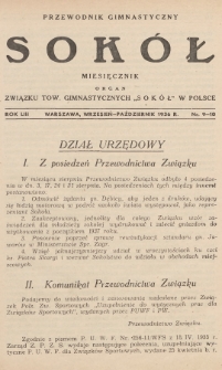 Przewodnik Gimnastyczny „Sokół” : organ Związku Towarzystw Gimnastycznych „Sokół” w Polsce. R.53 (1936), nr 9-10