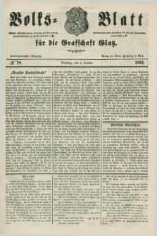 Volks=Blatt für die Graffschaft Glatz. Jg.22, №. 78 (1 October 1861)