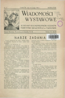 Wiadomości Wystawowe Wystawy Ruchomej Prób i Wzorów Przemysłu Krajowego w Tarnowie. 1932, nr 2 (14 lutego)