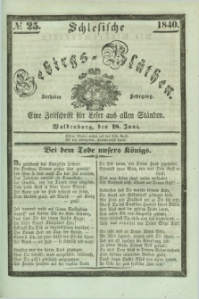 Schlesische Gebirgs-Blüthen : eine Zeitschrift für Leser aus allen Ständen. Jg.6, № 25 (18 Juni 1840)