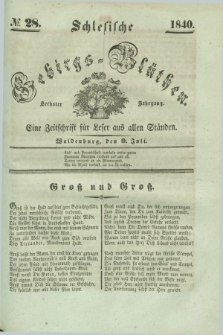 Schlesische Gebirgs-Blüthen : eine Zeitschrift für Leser aus allen Ständen. Jg.6, № 28 (9 Juli 1840)