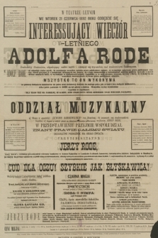 W teatrze letnim we wtorek 21 czerwca 1892 roku odbędzie się interesujący wieczór 15-letniego Adolfa Rode