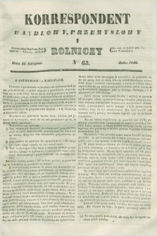Korrespondent Handlowy, Przemysłowy i Rolniczy : wychodzi dwa razy na tydzień przy Gazecie Warszawskiéj. 1843, Nro 63 (16 sierpnia)