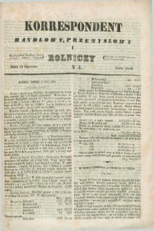 Korrespondent Handlowy, Przemysłowy i Rolniczy : wychodzi dwa razy na tydzień przy Gazecie Warszawskiéj. 1846, N 4 (14 stycznia)