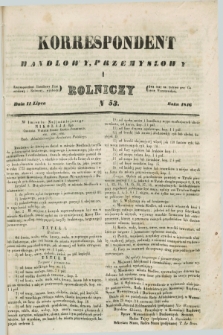 Korrespondent Handlowy, Przemysłowy i Rolniczy : wychodzi dwa razy na tydzień przy Gazecie Warszawskiéj. 1846, N 53 (11 lipca)