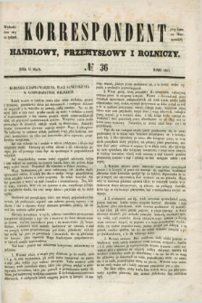 Korrespondent Handlowy, Przemysłowy i Rolniczy : wychodzi dwa razy na tydzień przy Gazecie Warszawskiéj. 1847, № 36 (15 maja)