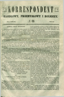 Korrespondent Handlowy, Przemysłowy i Rolniczy : wychodzi dwa razy na tydzień przy Gazecie Warszawskiéj. 1849, № 66 (2 września)