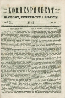 Korrespondent Handlowy, Przemysłowy i Rolniczy : wychodzi dwa razy na tydzień przy Gazecie Warszawskiej. 1853, № 43 (2 czerwca)