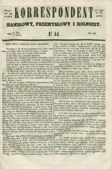 Korrespondent Handlowy, Przemysłowy i Rolniczy : wychodzi dwa razy na tydzień przy Gazecie Warszawskiej. 1853, № 44 (5 czerwca)