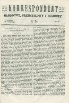 Korrespondent Handlowy, Przemysłowy i Rolniczy : wychodzi dwa razy na tydzień przy Gazecie Warszawskiej. 1853, № 78 (2 października)