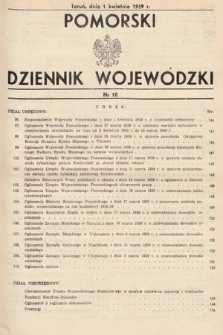 Pomorski Dziennik Wojewódzki. 1939, nr 10