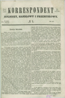 Korrespondent Rolniczy, Handlowy i Przemysłowy : wychodzi dwa razy na tydzień przy Gazecie Warszawskiéj. 1857, № 1 (4 stycznia)