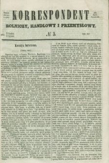 Korrespondent Rolniczy, Handlowy i Przemysłowy : wychodzi dwa razy na tydzień przy Gazecie Warszawskiéj. 1857, № 3 (11 stycznia)